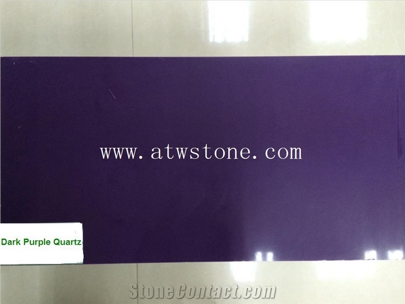 Pure Dark Purple Quartz Stone Slabs