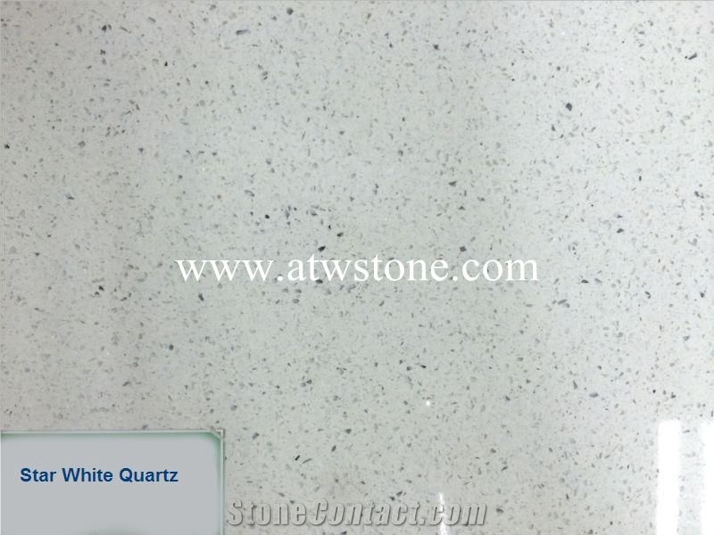 Star White Quartz Stone Slabs, Engineered Stone, Quartz Stone Flooring, White Quartz with Mirror