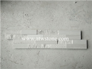 White Wooden Marble Cultured Stone, White Wood Marble Cultured Stone, Corner Stacked Stone