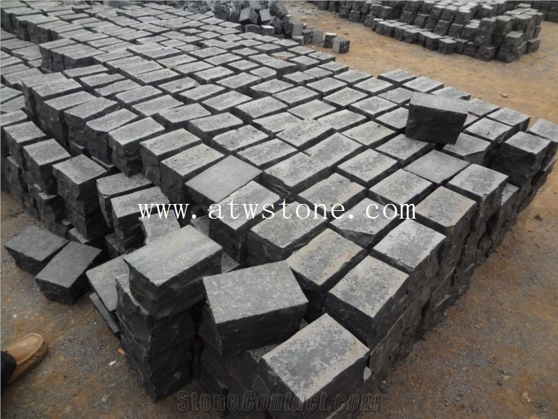 Zhangpu Black Basalt Cobble Stones and Cube Stone