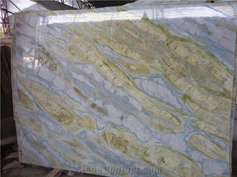 Beautiful Blue Sky Natural Stone Marble Slabs ,Blue Marble for Shower Room