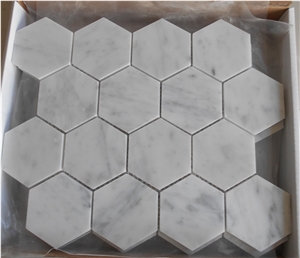 Beautiful New Mosaic Carrara White Marble Mosaic Wall Tile