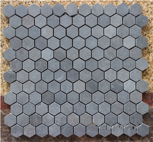 China Basalt Mosaic, Black Basalt Hexagon Mosaic