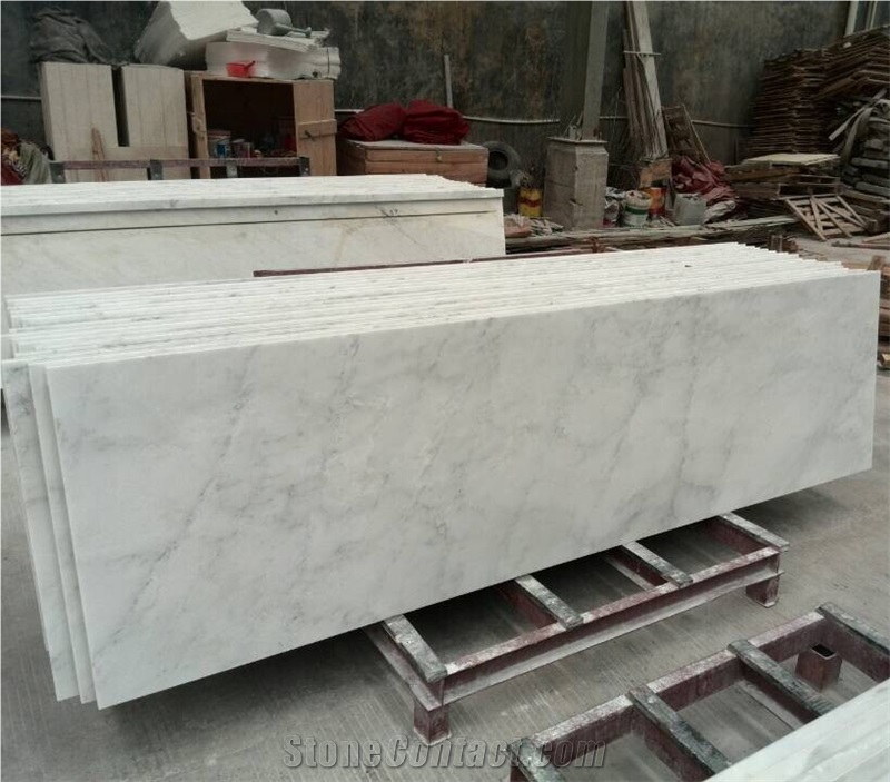 Polished Oriental White Marble Kitchen Countertop
