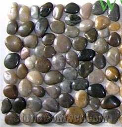 Use for Paving / Decoration / Landscape Natural Stone Black Pebble