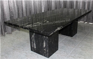 10 Seater Natural Black Marble Dining Table