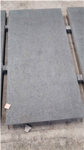 Mongolia Black Basalt Slabs Flamed and Brushed Surface for Wall and Stairs