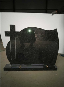 Cross Black Granite Headstone, Shanxi Black Granite Tombstone