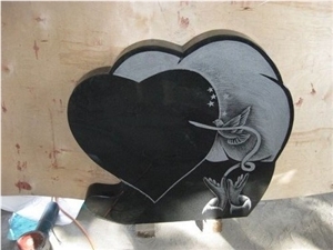 Heart Shaped Cemetery Monument, Shanxi Black Granite Monument & Tombstone