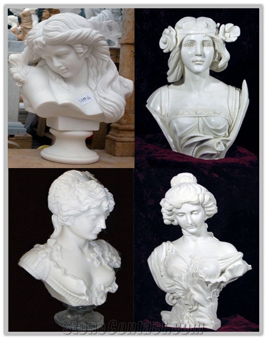 Marble Bust Of Lady Sculpture, White Marble Sculpture & Statue