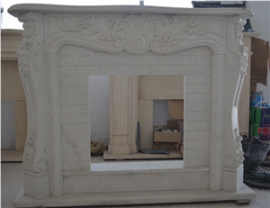 Marble Stone Carving Fireplace, White Marble Fireplace