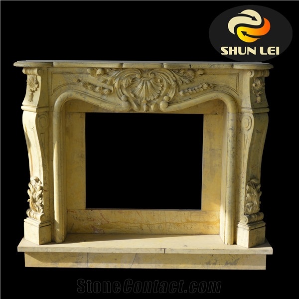 Marble Stone Sculpture Carving Fireplace, White Marble Fireplace
