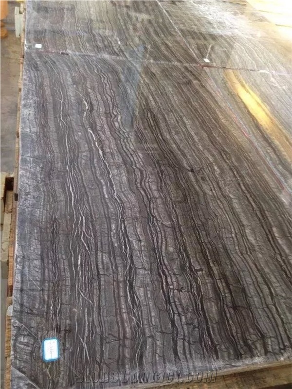 China Black Wooden Vein Marble Slabs/Black Wood Grain Marble Tiles for Flooring & Walling- Hotel Project Design Walling- Hotel Project Design