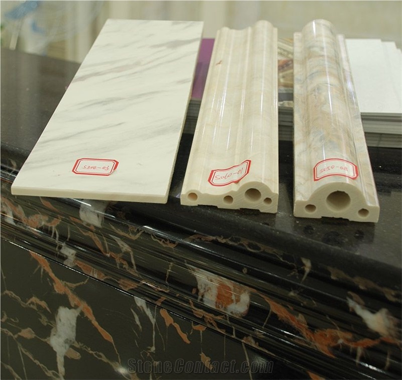 China Manmade Artificial Marble Molding & Border Lines/Pencil Lines-Many Kinds Of Artificial Marble