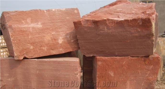 China Maple Red Sandstone Blocks