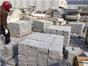 G603 Grey Granite Cubestone Pavers/ Cobble Stone Flooring Paving Sets Exterior Stone
