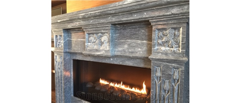 Blue Marble Dutch Fireplace Italy