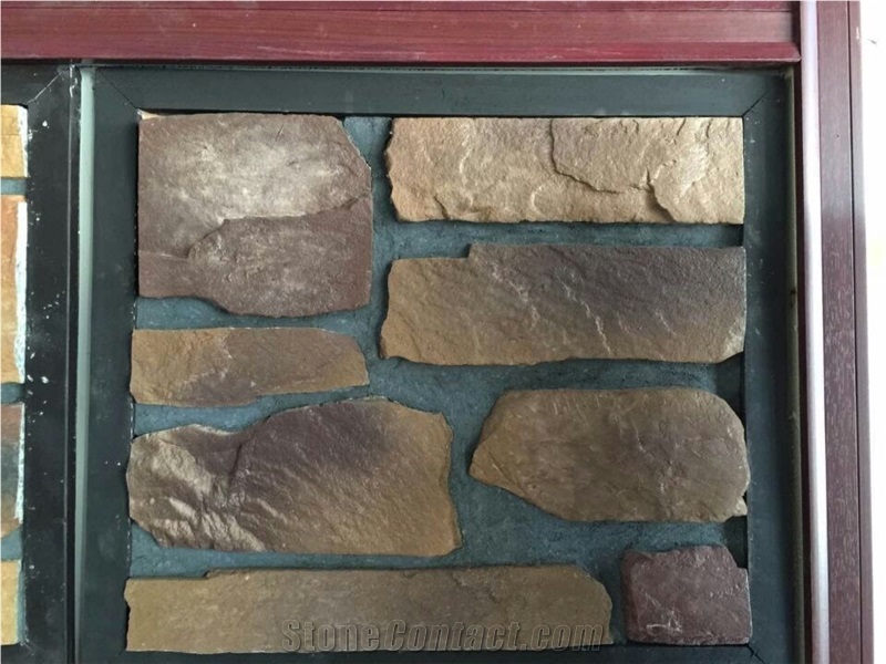 Artificial Cultured Stone Veneer, Faux Ledge Stone Wall Panels, Cultured Stacked Stone Veneer for Interior and Exterior,Manufactured Ledgestone，Wallstone & Wall Cladding