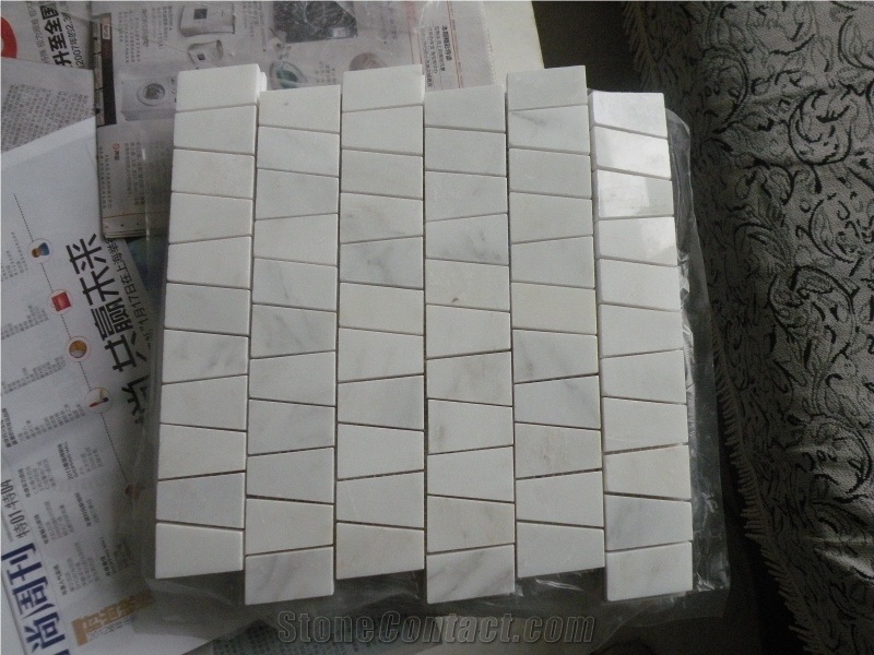 White Marble Mosaic Olished Mosaic Linear Strips Mosaic Brick Mosaic Wall Mosaic Floor Mosaic