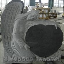 Nice New Design G603 Granite Heart & Angel Tombstone,G603 Granite Monuments,G603 Grey Granite Tombstone