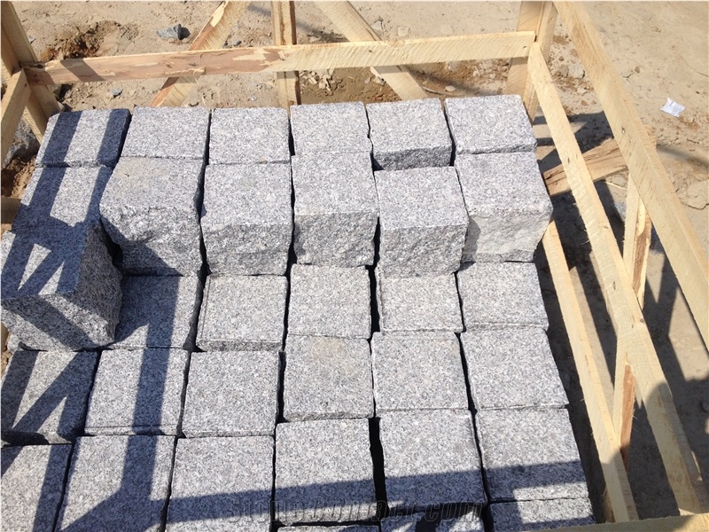 New G603 G341a Granite Cubes, Pavers Cobbles Flamed, Fine Picked Lowest Price