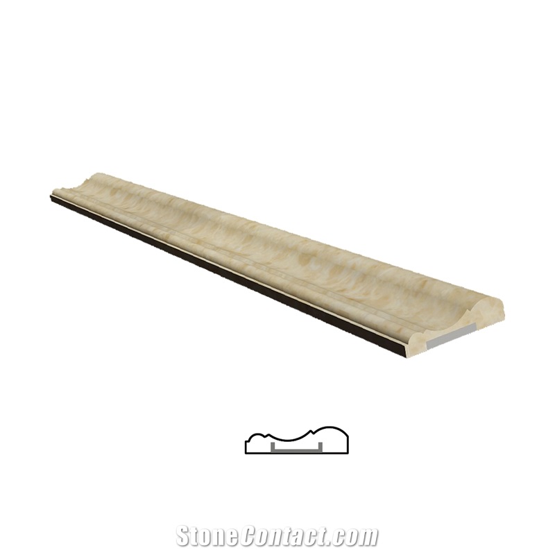 Interior Stone Building Decoration Lines Skirtings Beige Marble Molding