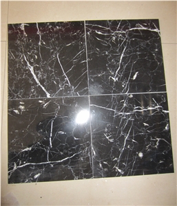 Nero Marquina Marble Tiles Black Slab for Interior Decoration China Black Marble Black Marquina Chinese Black Marble