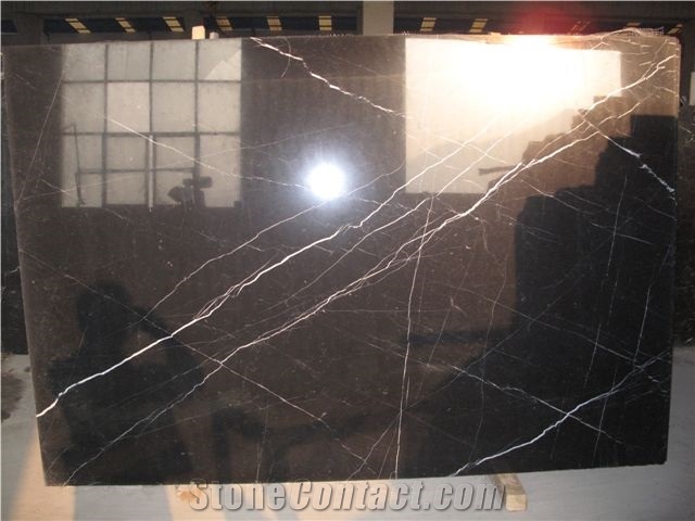 Nero Marquina Marble Tiles Black Slab for Interior Decoration China Black Marble Black Marquina Chinese Black Marble