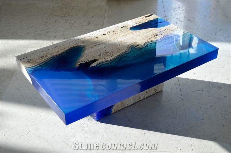 Travertine with Glass Table Tops