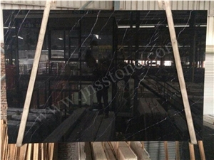 Polished Black Marble / Slab /Tile /Nero Marquina Marble / for Walling / Flooring / Chinese Black Marble