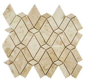 Knit Cappucino Beige Marble Polished Mosaic