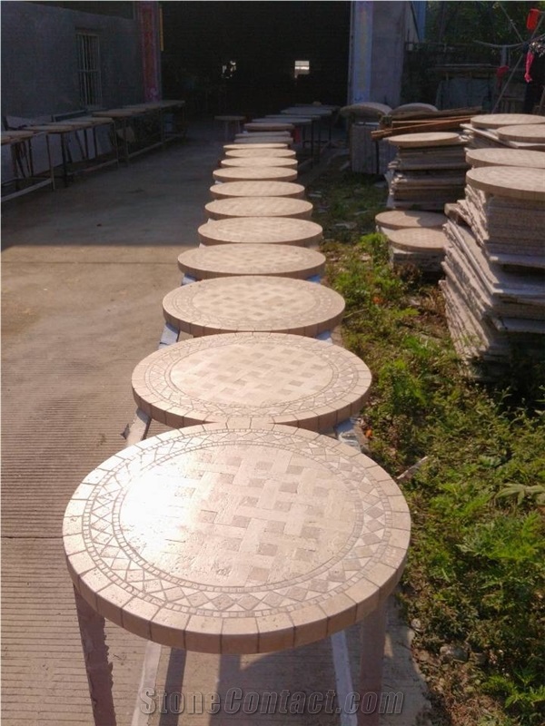 Marble Mosaic Madellion Table Tops, Patio Table Tops