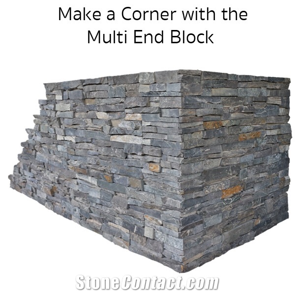 Deco Block, Grey Quartzite Wall Cladding Viet Nam, Stacked Stone Veneer