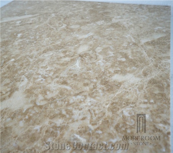 Foshan Manufacture Cappuccino Light Marble Thin Laminate Stone Panel for Bathroom Wall Design