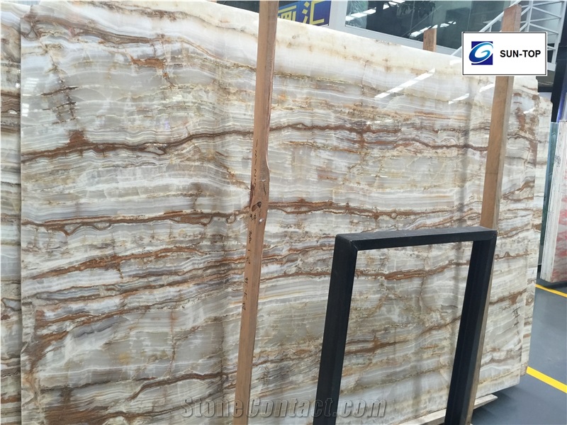 Chinese Multicolor Yellow Onyx Big Slabs & Tiles & Gangsaw Slab & Strips (Small Slabs) & Customized & Wall/Floor Covering