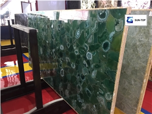 Leaf Green Onyx/Dark Green Jade Big Slabs & Tiles & Gangsaw Slab & Strips (Small Slabs) & Customized & Wall/Floor Covering