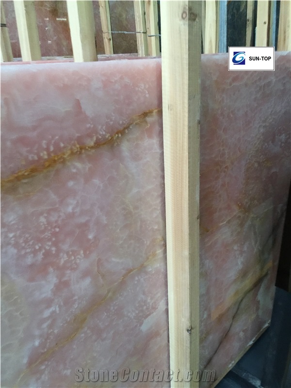 Smoky Pink Onyx/Grey Pink Jade Big Slabs & Tiles & Gangsaw Slab & Strips (Small Slabs) & Customized & Wall/Floor Covering