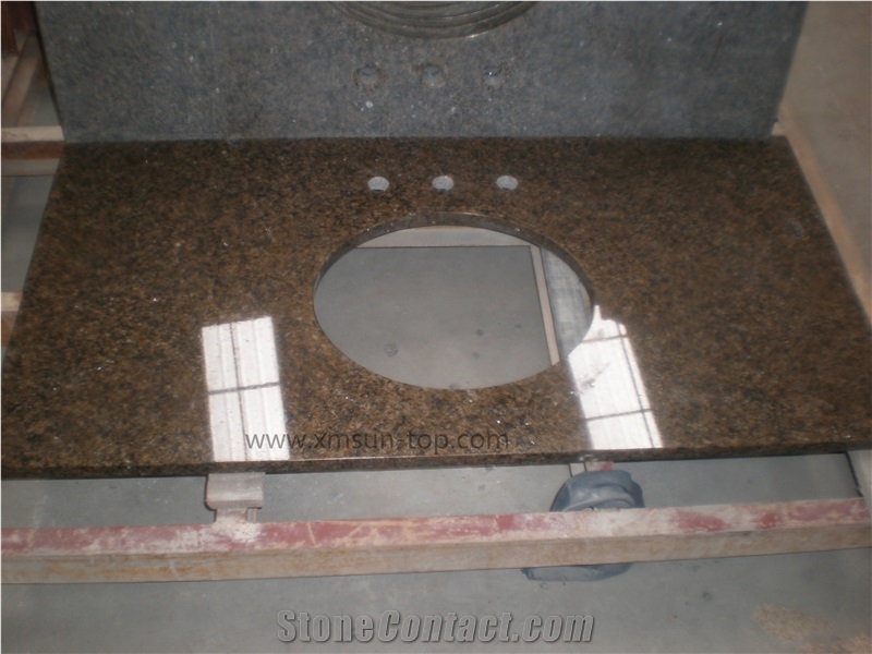 Tropical Brown Granite Bathroom Countertop&Vanity Top&Bathroom Vanity Top
