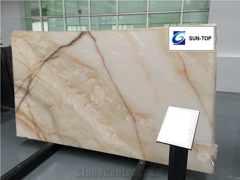 White Onyx/ White Wave Onyx Big Slabs & Tiles & Gangsaw Slab & Strips (Small Slabs) & Customized & Wall/Floor Covering