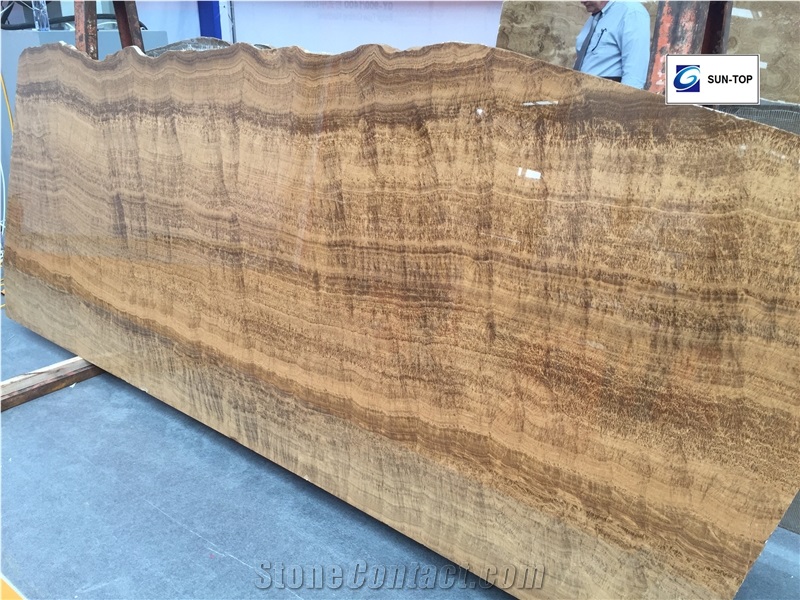 Wood Grain Onyx/Chinese Yellow Wave Jade Big Slabs & Tiles & Gangsaw Slab & Strips (Small Slabs) & Customized & Wall/Floor Covering