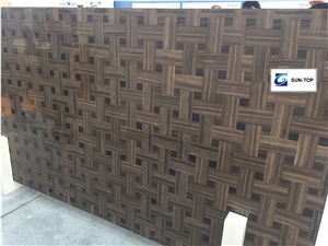 Wood Knitting Onyx/Multicolor Brown Jade Big Slabs & Tiles & Gangsaw Slab & Strips (Small Slabs) & Customized & Wall/Floor Covering