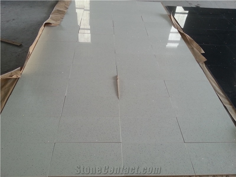 Vietnam Sparkle Quartz Tiles White Quartz Tiles Slabs Polished