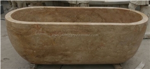 Beige Marble Bathtub, Polished Bathtub, Winggren