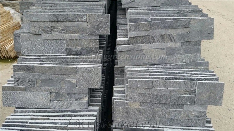 Cheap Price Grey Slate Cultured Stone/Stacked Stones/Veneer Stones Panel for Exterior Decoration and Wall Cladding, Winggreen Stone