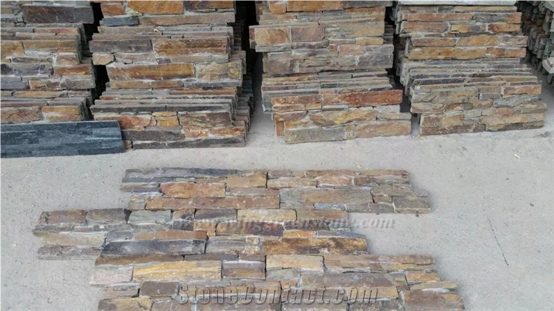 Cheap Price Rusty Slate Ledgestone Wall Panel, Cement Cultured Stone Wall Panel for Exterior Decoration, Winggreen Stone
