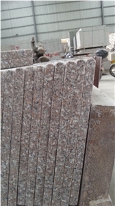 China Pink Granite Steps, G617 Granite Deck Stairs, Well Pink Granite Stair Treads & Thresholds, Polished/Flamed Pearl Pink Granite Steps & Risers, Xiamen Winggreen Maunfacturer
