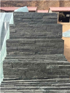 Competitive Price High Quality Black Quartzite Cultured Stone/Natural Exterior Stacked Stone/Veneer Stone for Wall Decoration