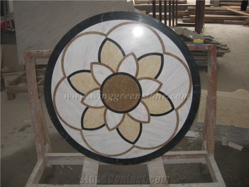 Competitive Price High Quality Custom Made Medallions /Water Jet Medallion/Waterjet Marble Medallion/Marble Floor Medallions/Square Medallion Pattern for Interior Decoration, Winggreen Stone
