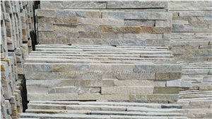 Competitive Price Wooden Yellow Slate Cultured Stone/Stacked Stones/Veneer Stones Panel for Exterior Decoration and Wall Cladding, Winggreen Stone