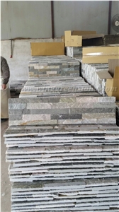 Competitive Price Wooden Yellow Slate Cultured Stone/Stacked Stones/Veneer Stones Panel for Exterior Decoration and Wall Cladding, Winggreen Stone